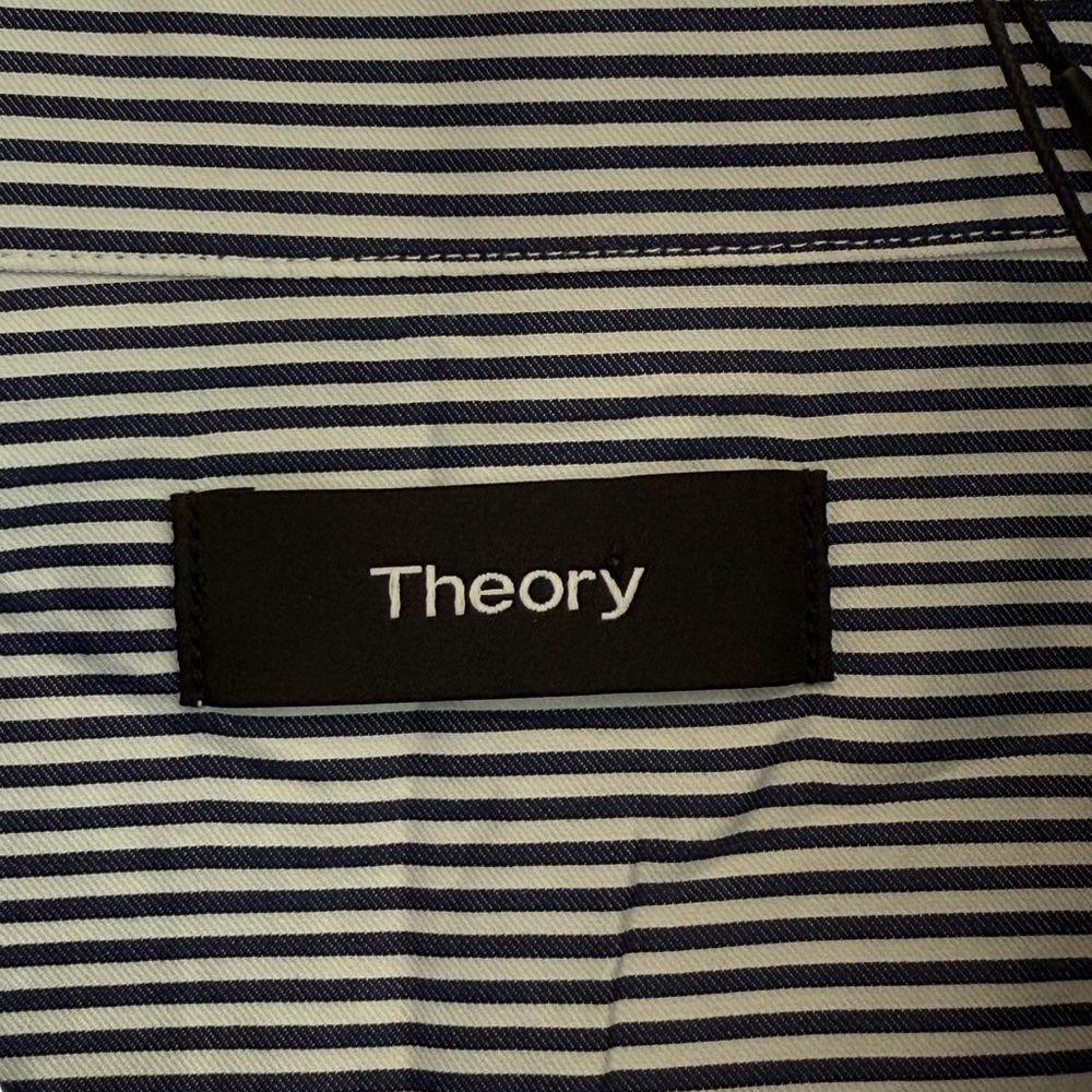 Theory Men’s Menlo SS Derby Stripe Button Down Shirt Men’s S - Picture 6 of 6